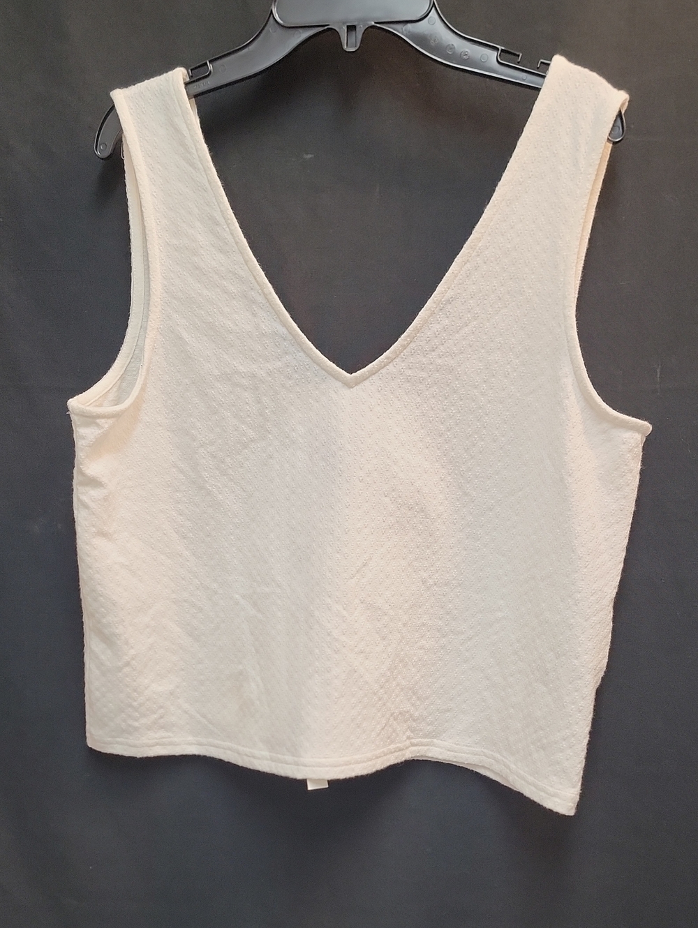 Madewell Cream V-Neck Textured Tank Top